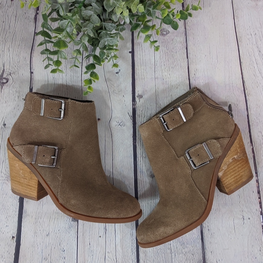 Lucky Brand Suede Emerlee Booties With Buckles